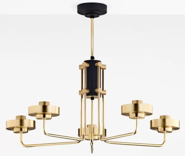 Jupiter 2088 - Luster na tyči RAMIREZ 5xE27/15W/230V zlatá/čierna