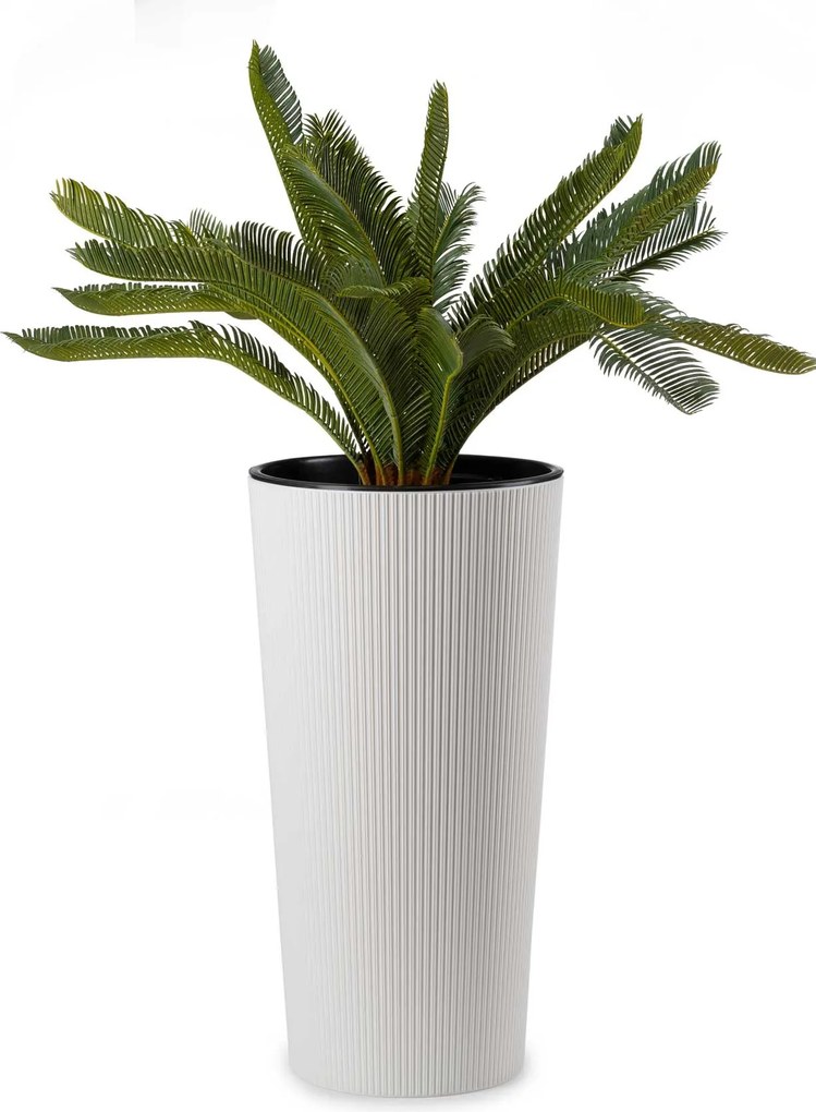 PLASTOVÝ KVETINÁČ URBANIKA ECO SADA 2KS 57X30 CM+46,6X25,5 CM BIELA