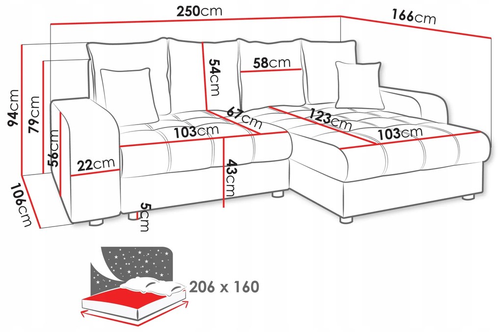 Mirjan24 Rohová sedačka do obývačky DUBLIN - šedá 1
