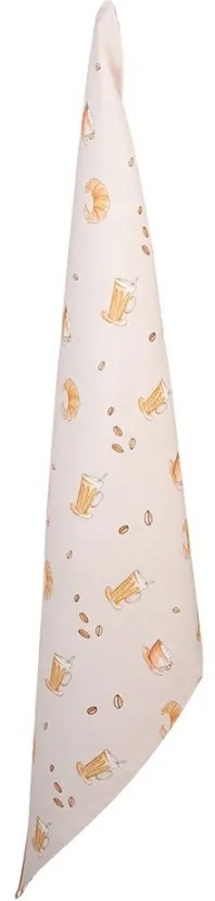 Béžová bavlnená utierka Your Favorite Breakfast - 50*70 cm