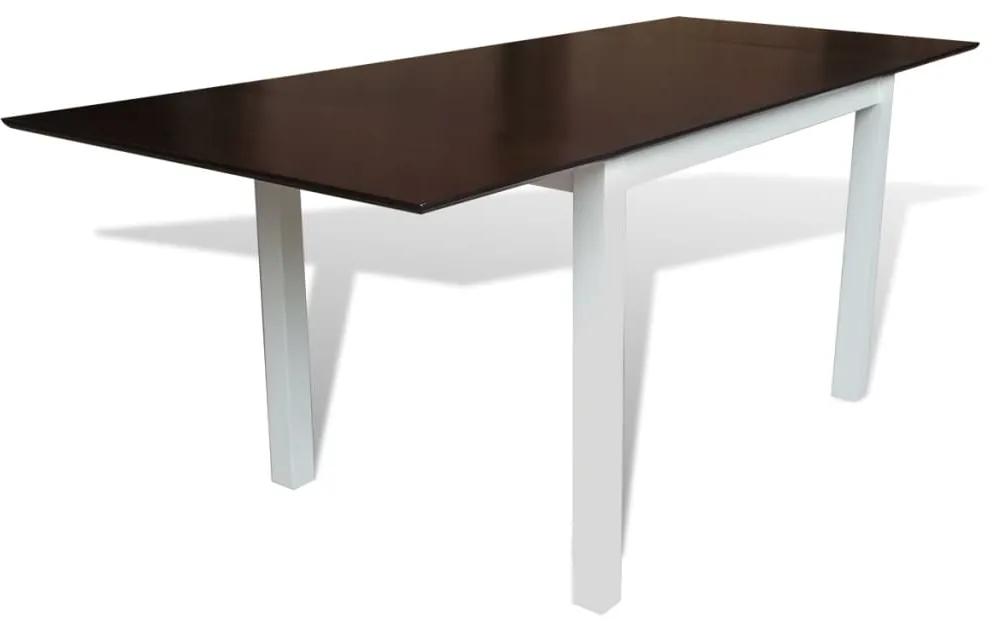 vidaXL Rozťahovací jedálenský stôl 195 cm, masív, hnedo-biely