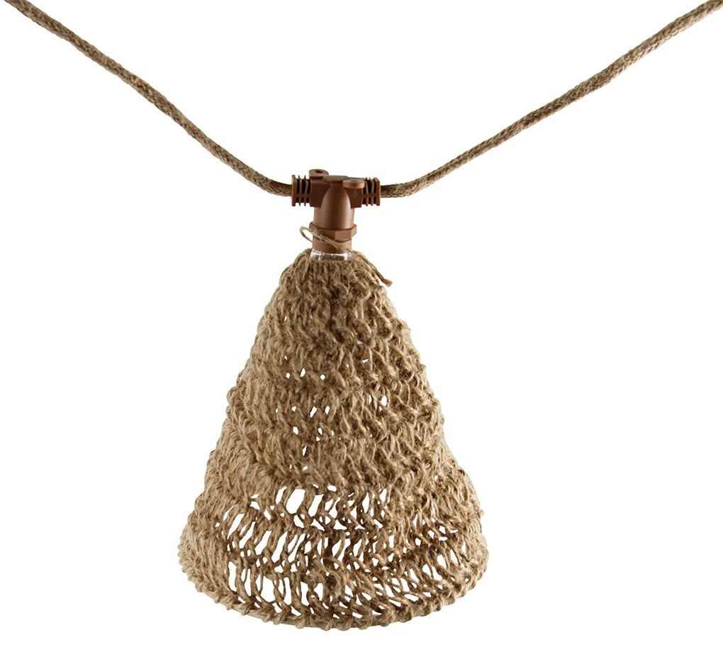 Svetelná reťaz hnedá 8 m vrátane LED 10 svetiel IP44 solárna nabíjateľná - Maro