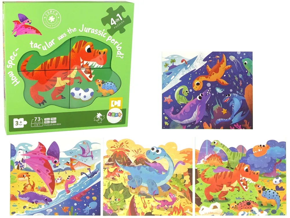 Lean Toys Puzzle 4v1 - Dinosaury