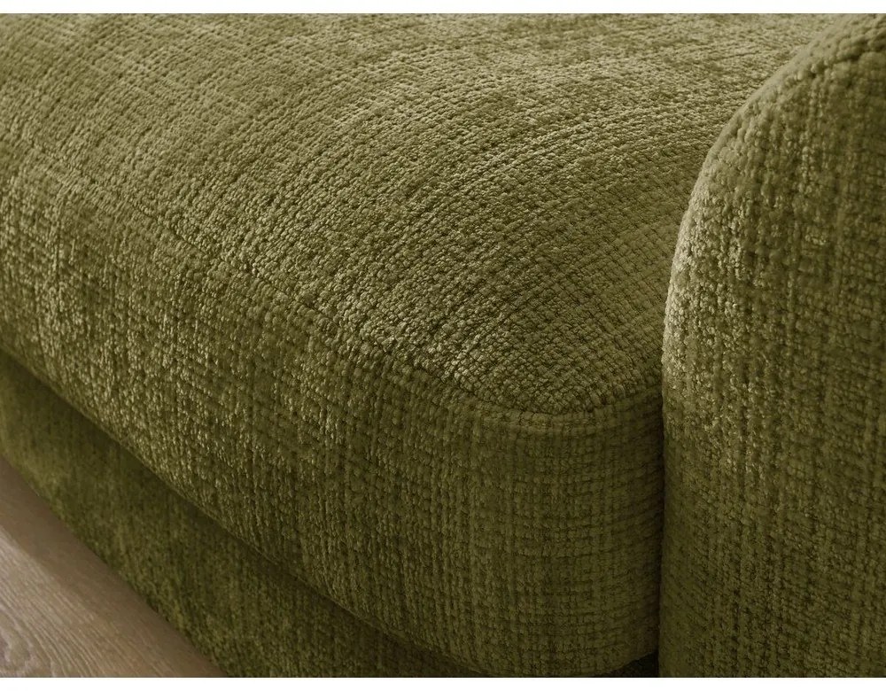 Khaki ženilková rohová pohovka (ľavý roh/s leňoškou) Leonore – Bobochic Paris