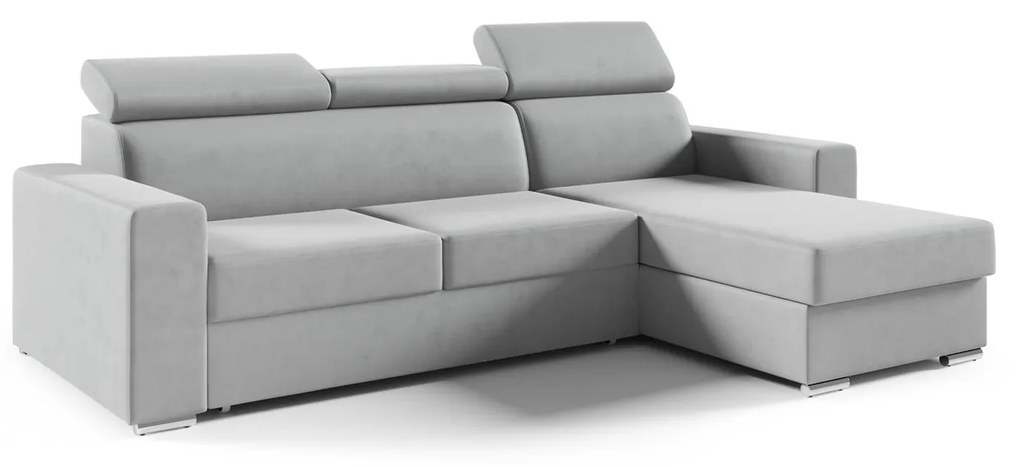 Rohová rozkladacia sedacia súprava ADELA Tmavo sivá I Pravá