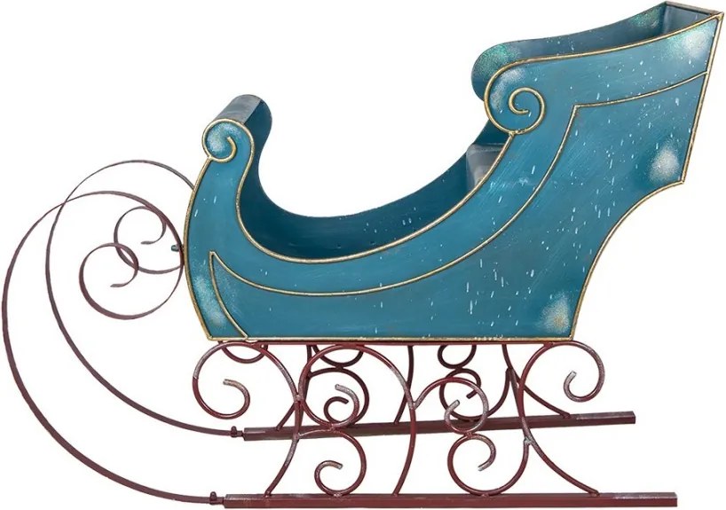 Veľké modré kovové sane Christmas Sleigh - 137*50*98 cm