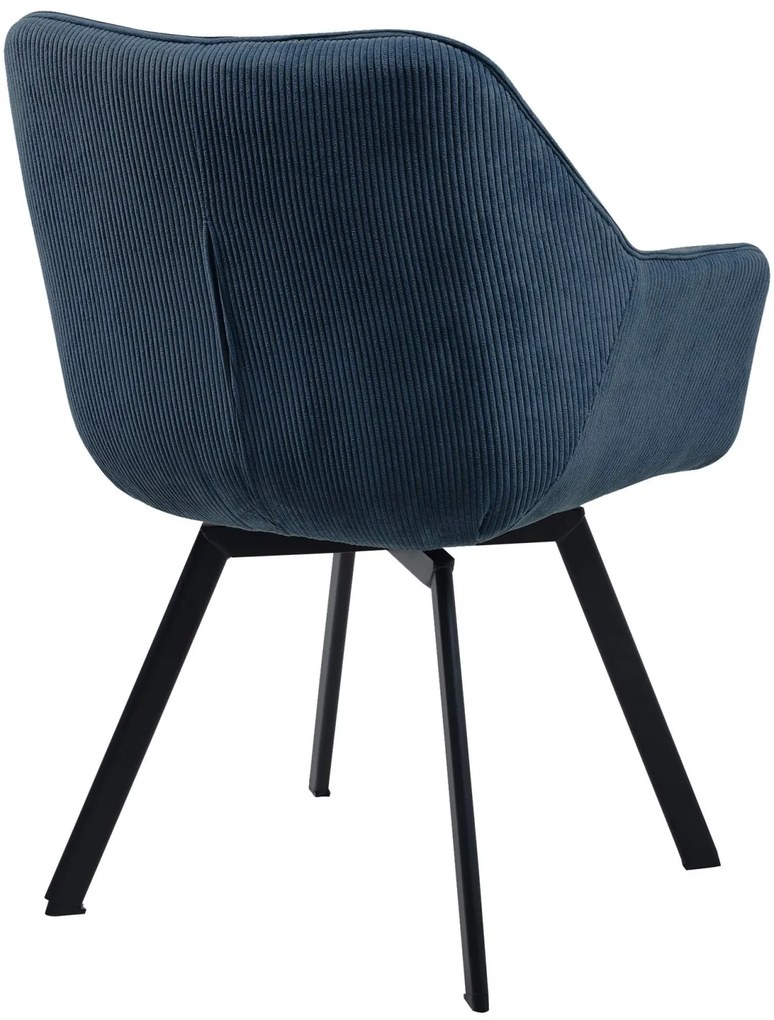 Jedálenská stolička Jordi Cord - modrá
