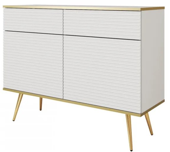 Komoda Oanisew KSZ107, Farby:: čierna / čierna + zlatá