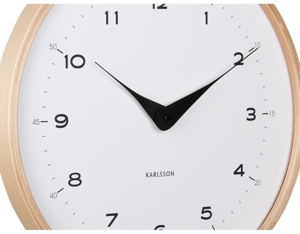 Karlsson 5995WH dizajnové nástenné hodiny biele,priemer 30 cm