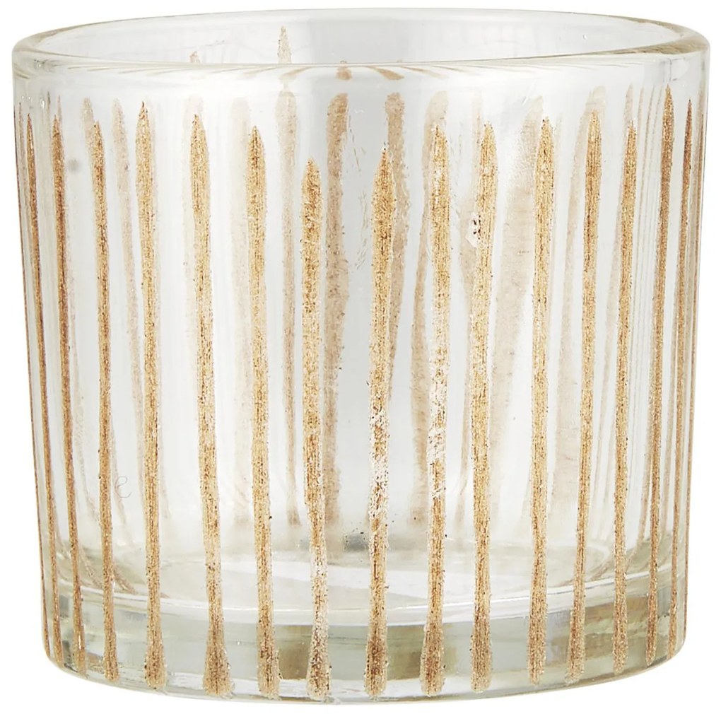 IB Laursen Sklenený svietnik s mosadzným dekorom ADORNED