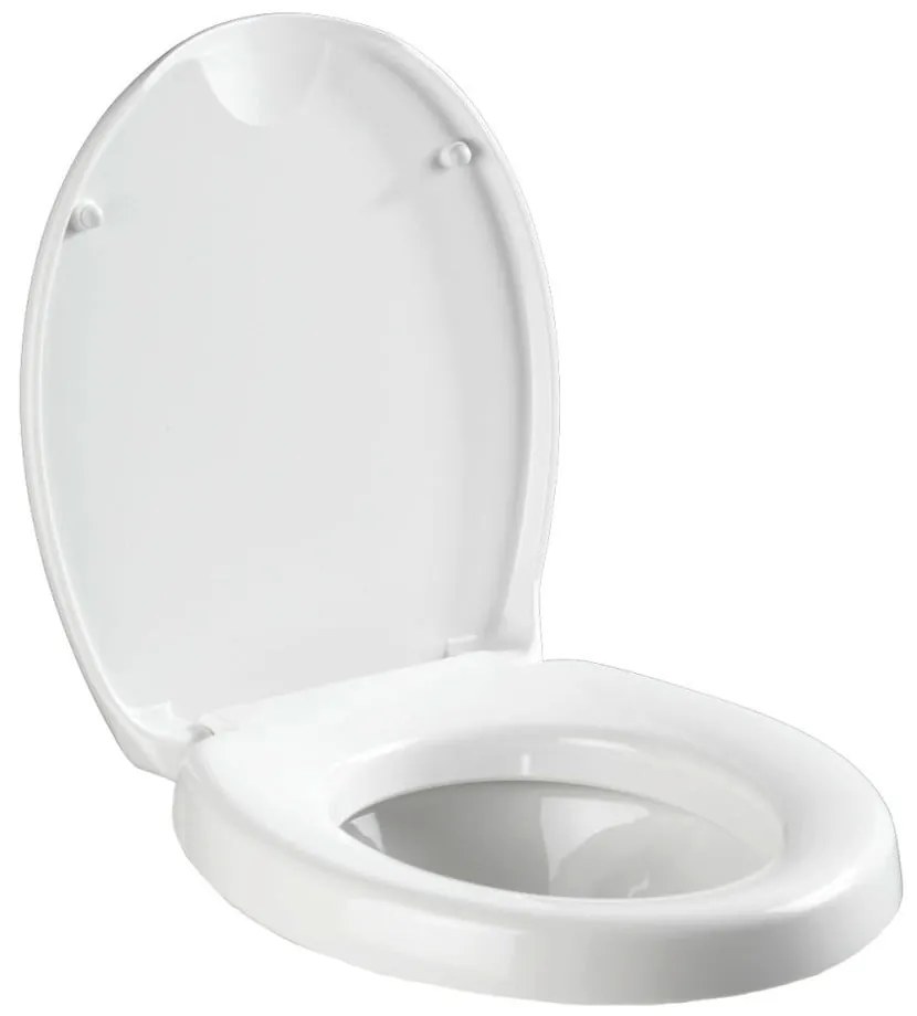 Mierne zvýšené WC sedadlo s jednoduchým zatváraním pre seniorov Wenko Secura, 43,5 × 37 cm