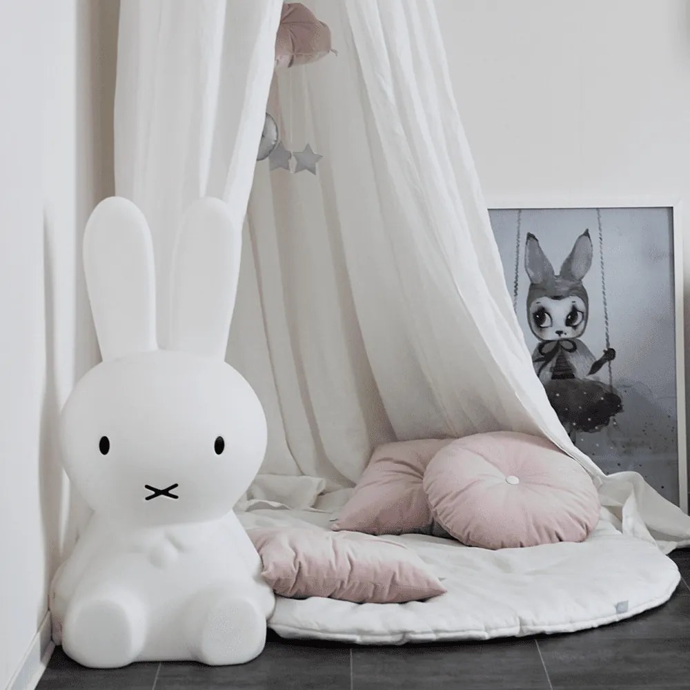 Detská ľanová podložka na hranie biela