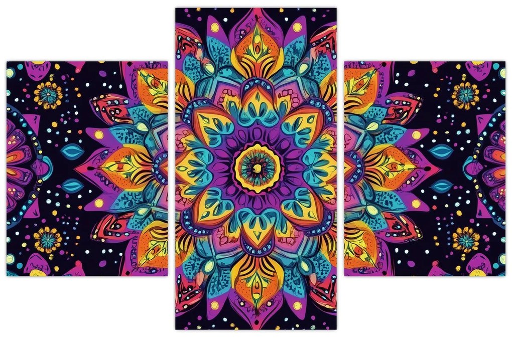 Obraz - Kaleidoskopická mandala (90x60 cm)