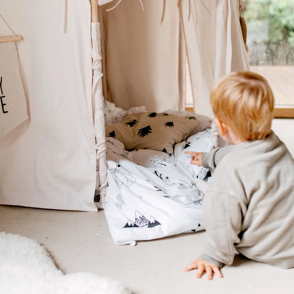 Goldea vianočné detské bavlnené obliečky - zvieratá v zimnej krajine 140 x 200 a 70 x 90 cm