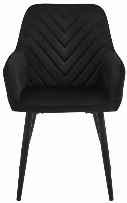 Set dvoch jedálenských stoličiek NANA zamatové, čierne (čierne nohy) 2 ks
