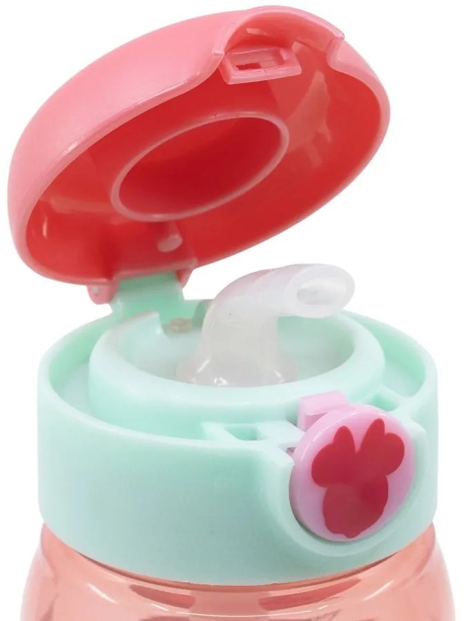 Plastová fľaša na pitie so slamkou a viečkom Minnie Mouse - 510 ml