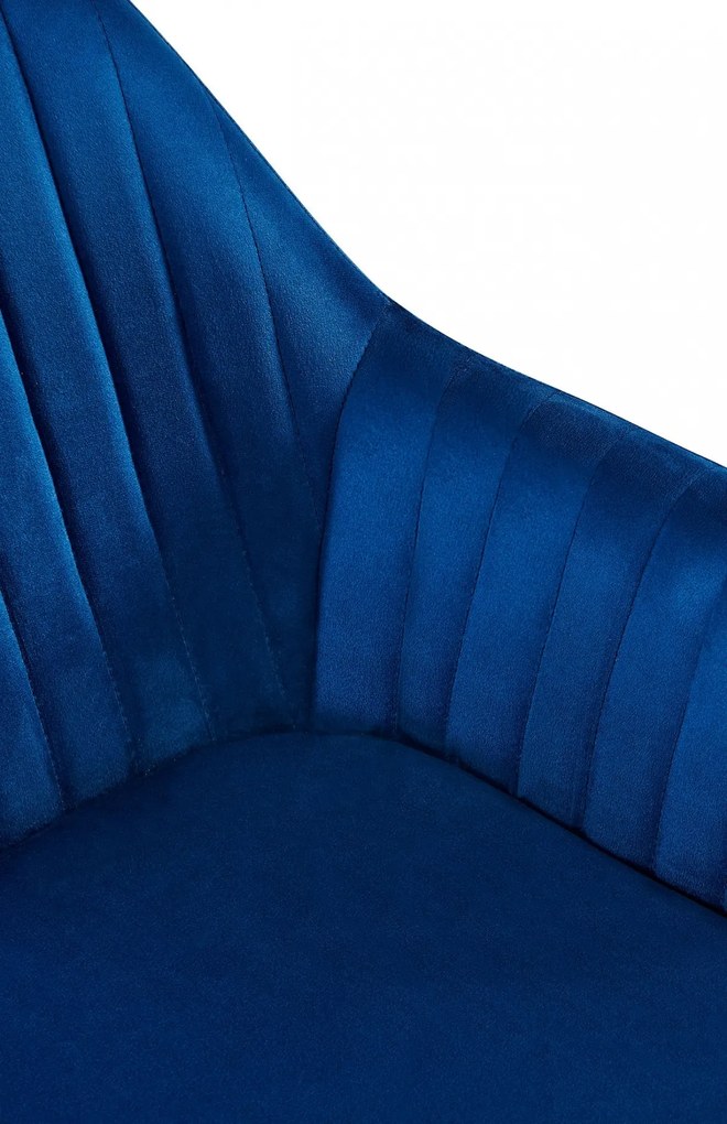 Jedálenská stolička Welby zamat - tmavo modrá