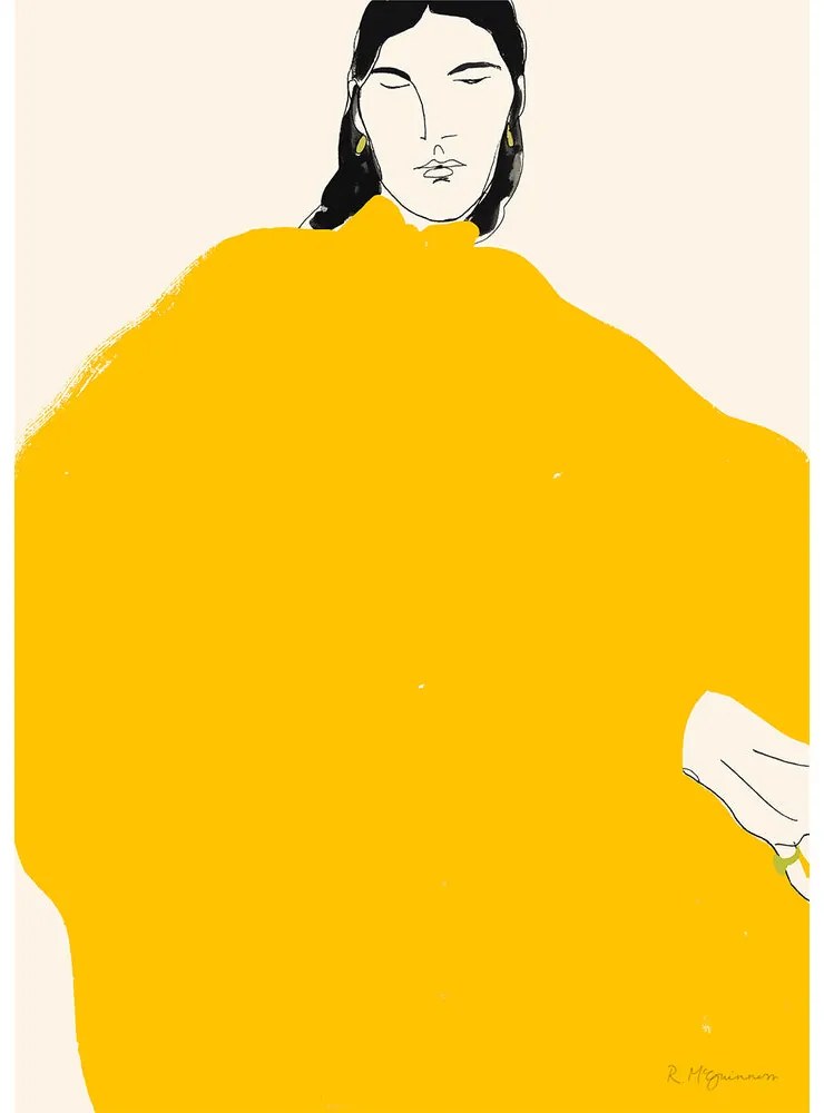 The Poster Club Plagát Yellow Dress by Rosie McGuinness 50x70 cm