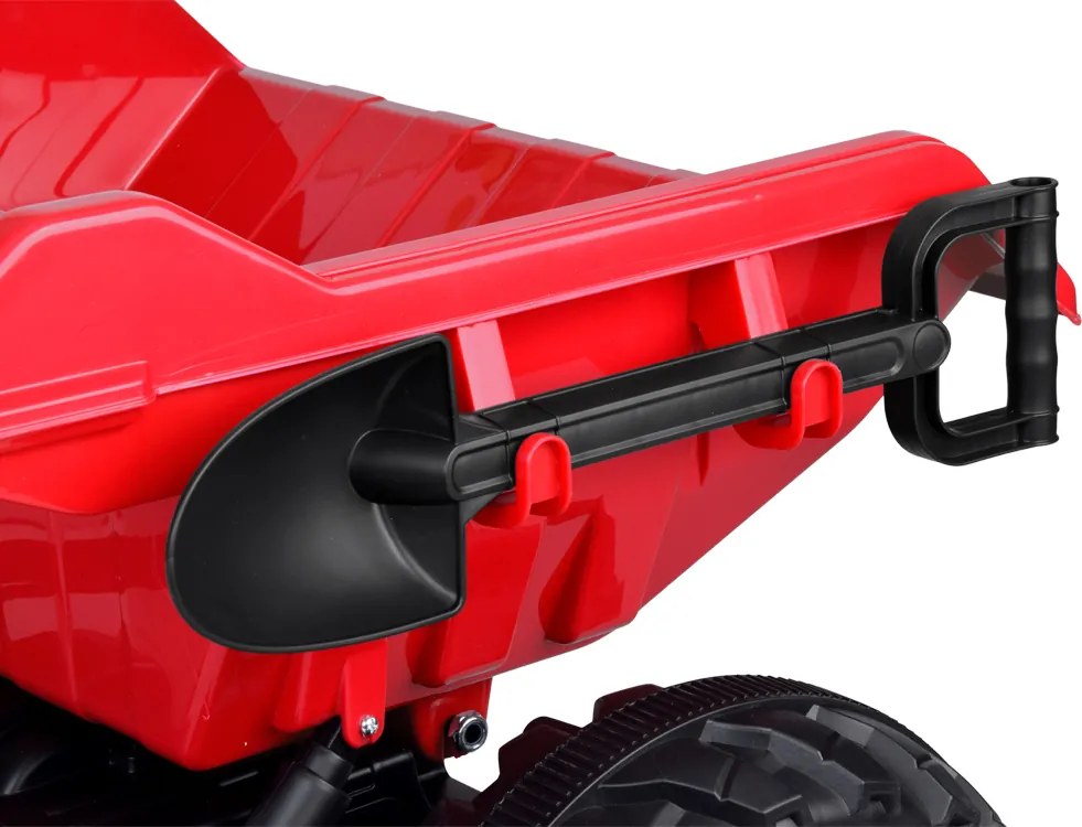 JOKOMISIADA Akumulátorový traktor s prívesom a pohyblivým sklápacím košom PA0347 červený