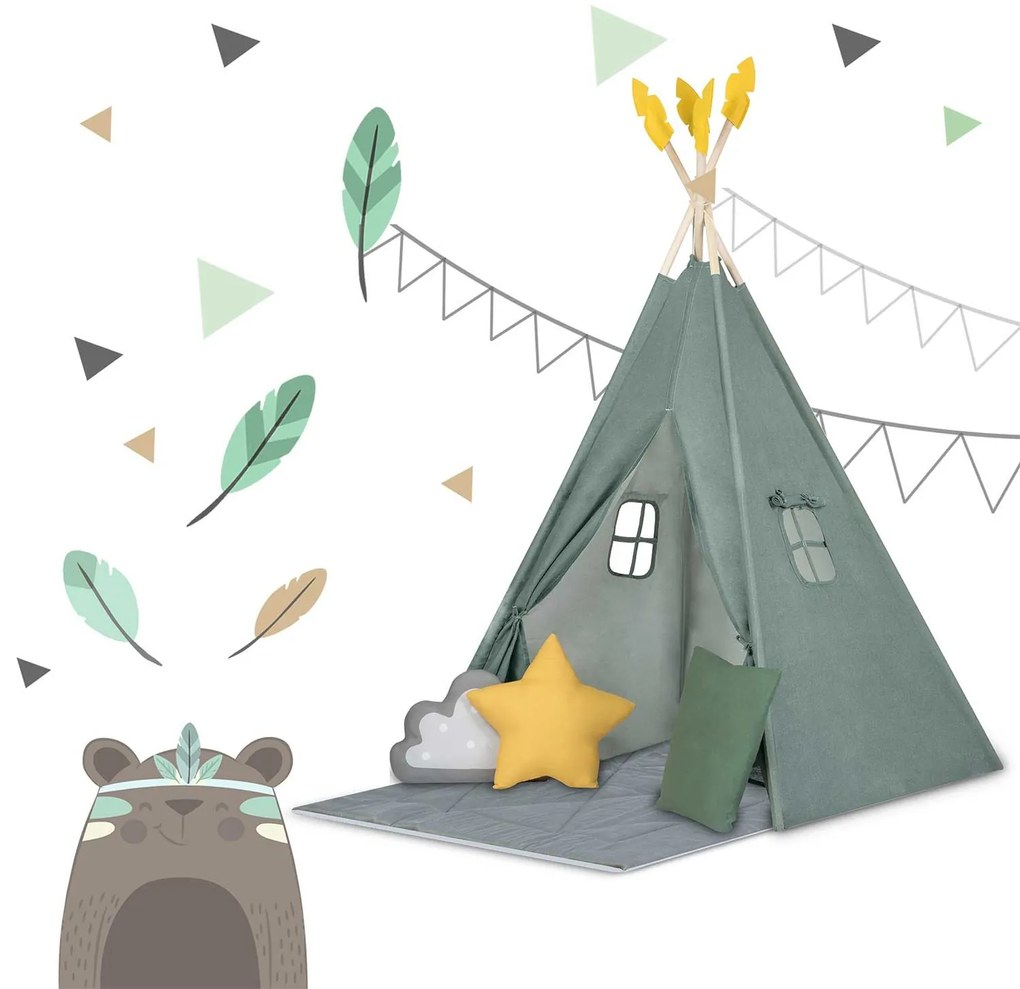 Detský stan típí Nukido NK-406 - zelený