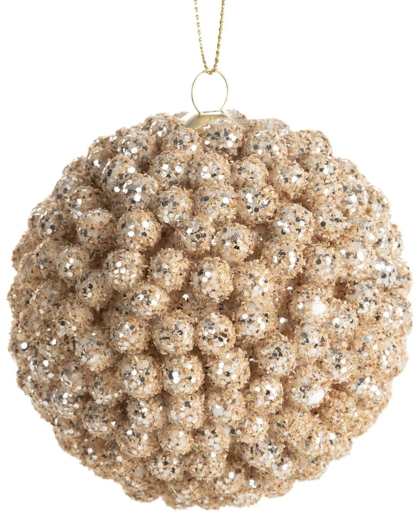 VIANOČNÁ BANKA NA STROMČEK SADA 6 KS (FI) 8 CM SVETLOHNEDÁ