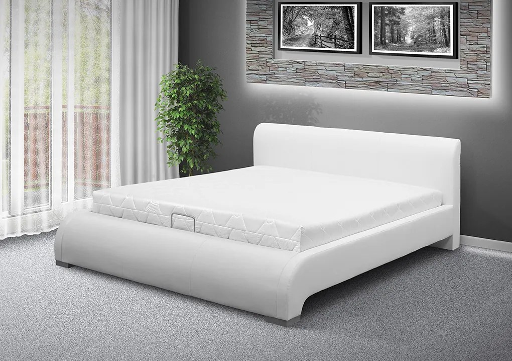 Nabytekmorava Luxusná posteľ SEINA NEW 200x180cm farba čalúnenia: eko koža hnedá
