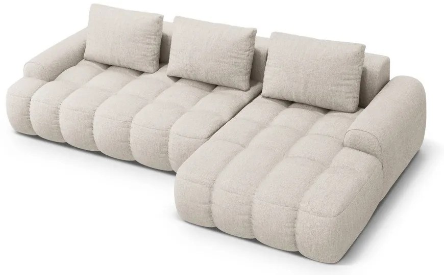 Béžová rozkladacia/s úložným priestorom rohová pohovka (pravý roh/s leňoškou) Linz – Cosmopolitan Design