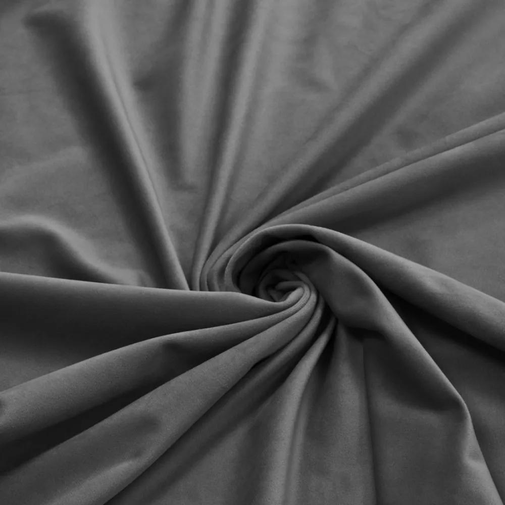 Dekorstudio Luxusný velúrový záves Velvet - tmavo sivý Uchytenie závesu: Riasiaca páska