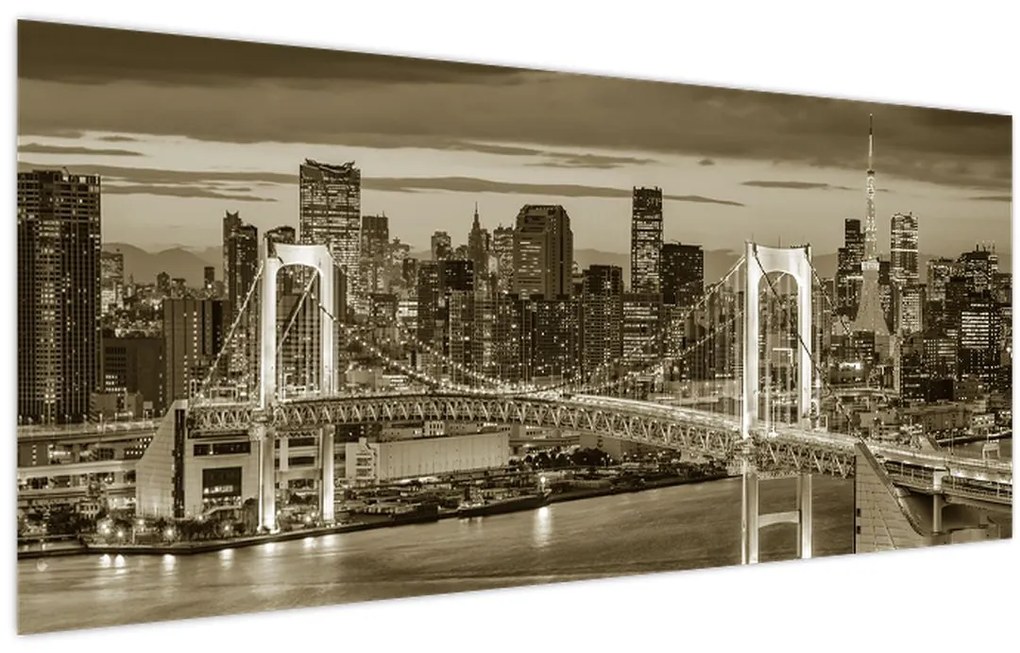 Obraz - Zlaté veľkomesto (120x50 cm)