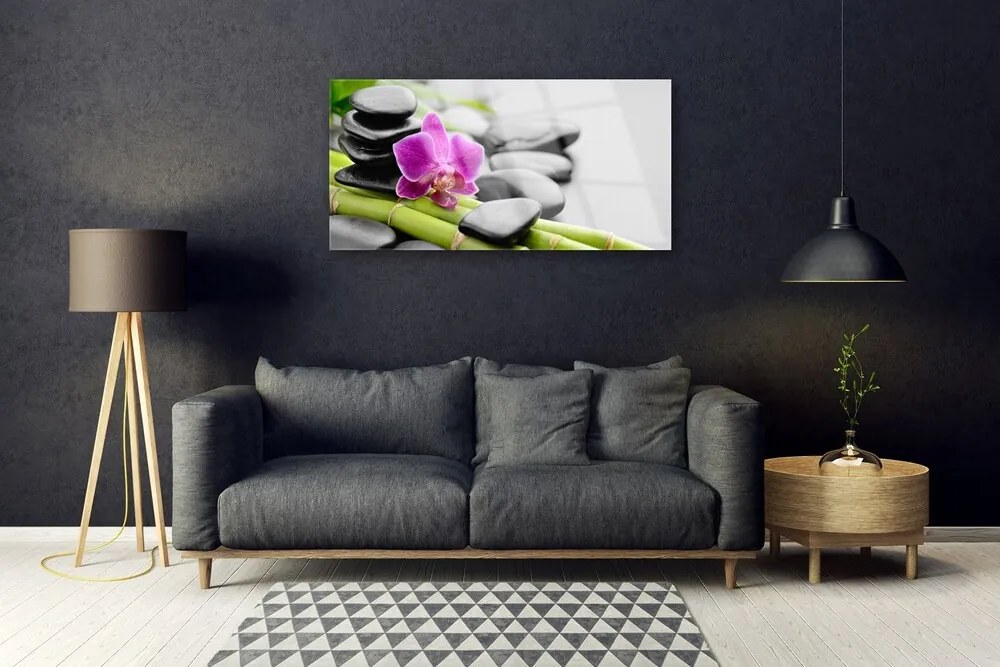 Obraz plexi Bambus kvet kamene umenie 100x50 cm