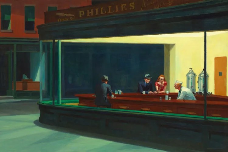 Obrazová reprodukcia Nighthawks, Edward Hopper