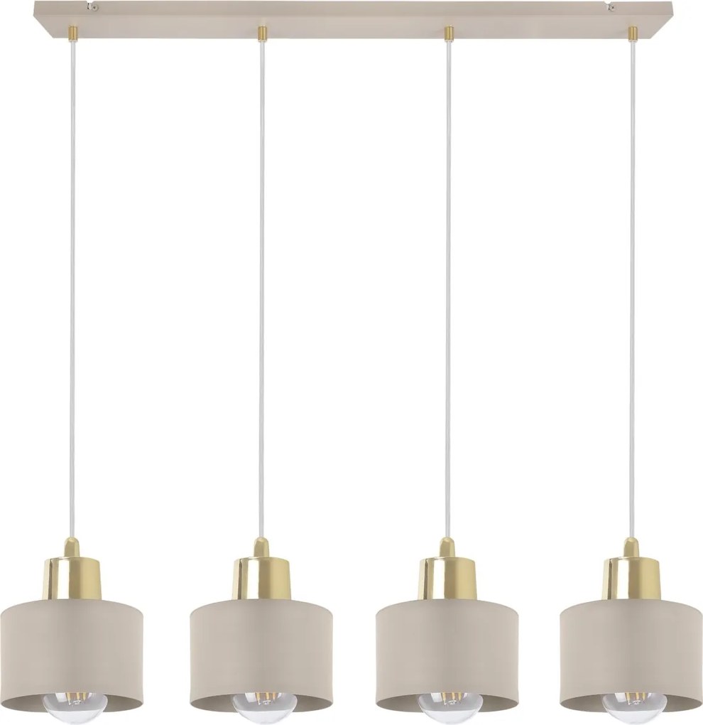 Závesné svietidlo Panta, 4x béžové kovové tienidlo, g