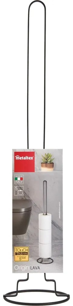 Čierny stojan na toaletný papier Metaltex Origin