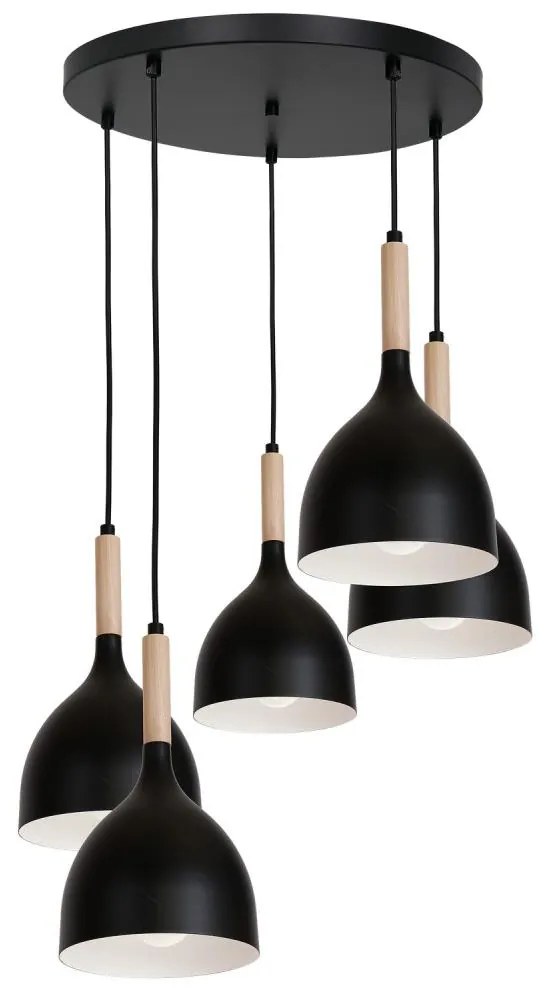 Luster na lanku NOAK WOOD 5xE27/60W/230V