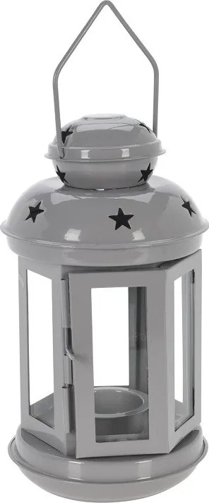 Vianočný svietnik Lampášik v sivej farbe 20 cm