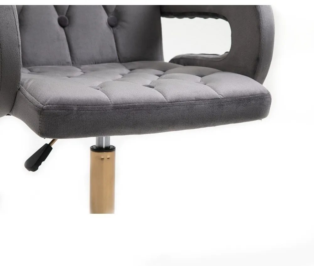 LuxuryForm DESIGN Stolička BOSTON VELUR na striebornej podstave s kolieskami - sivá