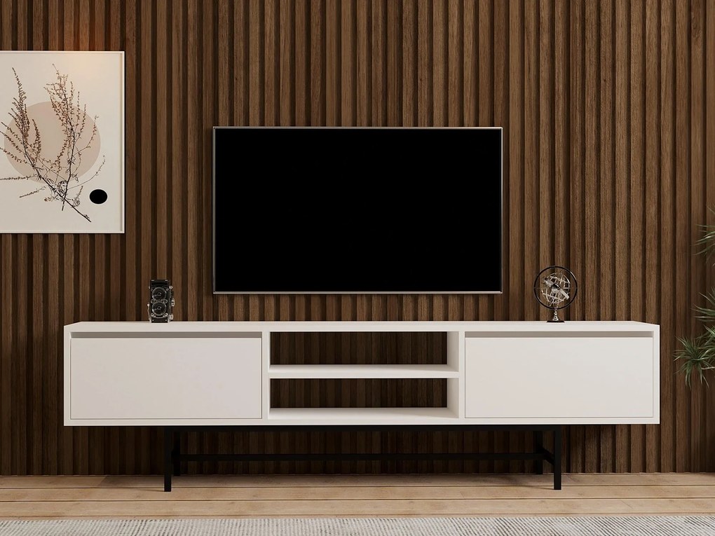 TV stolík/skrinka Nubola (biela) . Akcia -17%. Vlastná spoľahlivá doprava až k Vám domov. 1095602