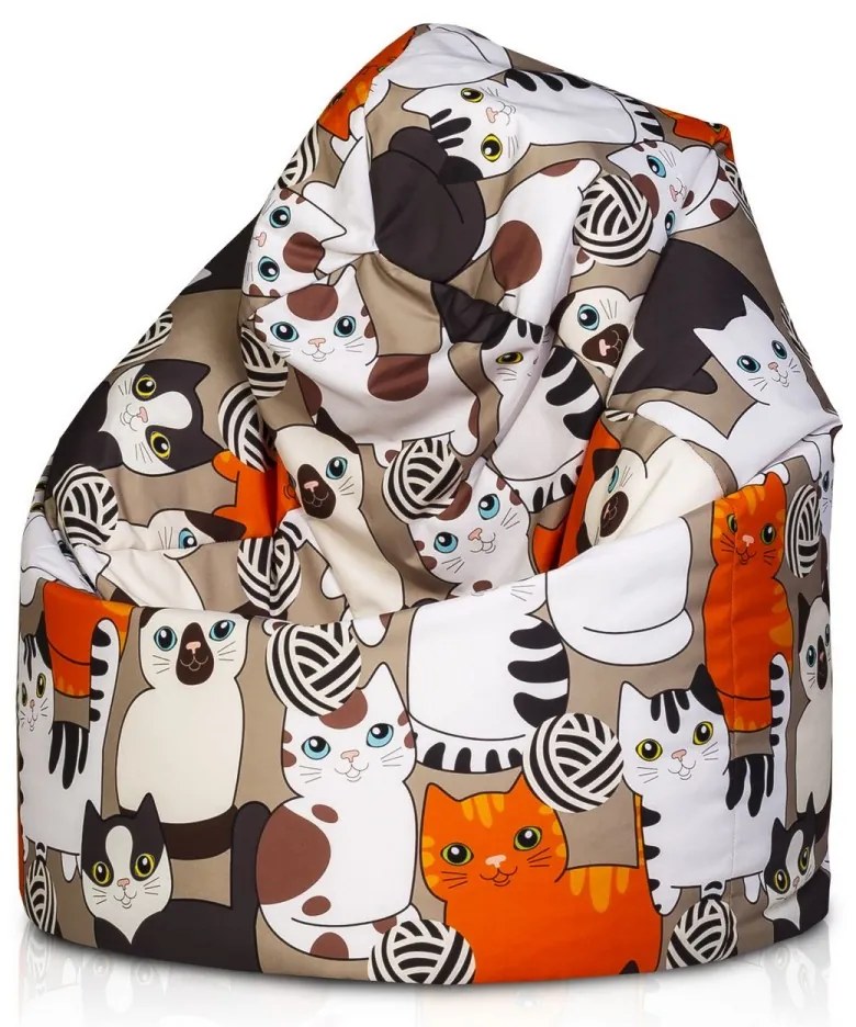 INTERMEDIC Sedací vak Sako Modern – 300 L, polyester, univerzálny dizajn Farba: DG42 - Mačky