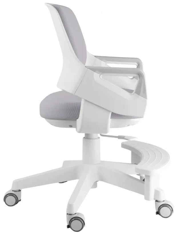 Detská rastúca stolička Neoseat KIDDY FIVE — látka, prateľný poťah, sivá