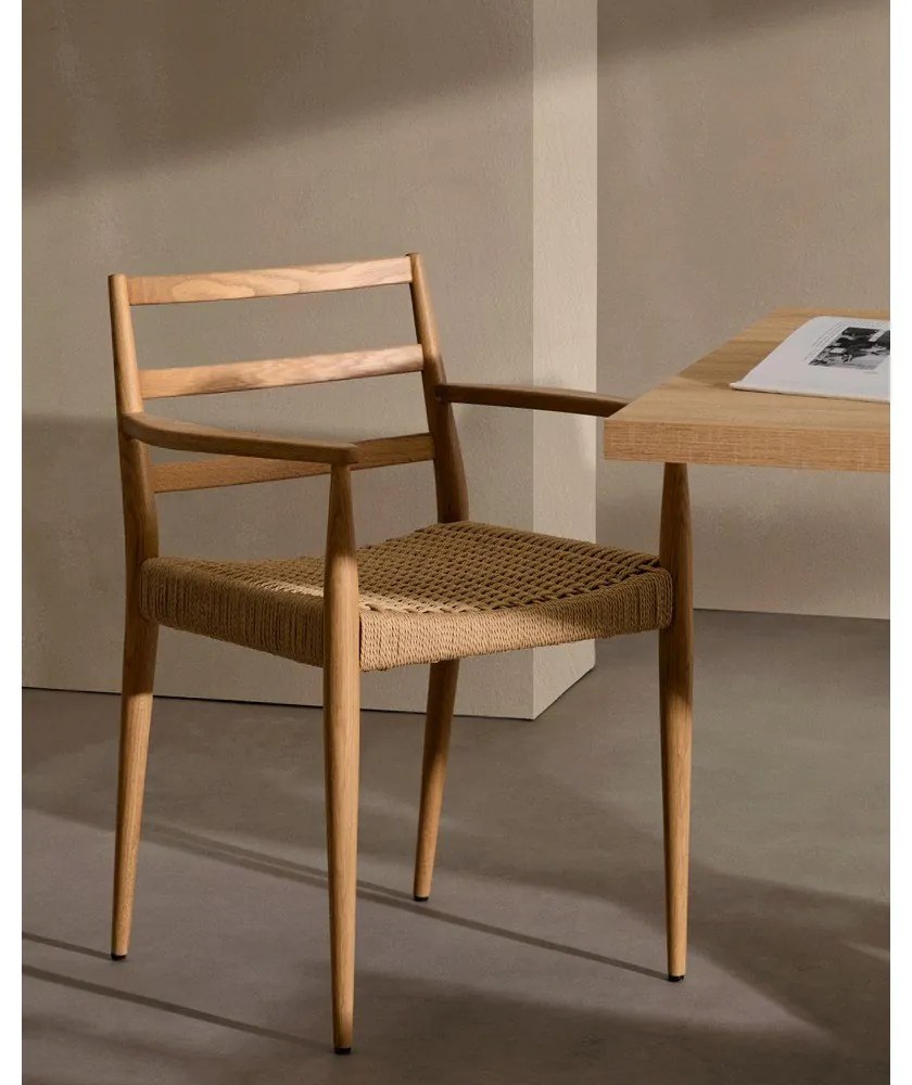 Jedálenská stolička z dubového dreva v prírodnej farbe v súprave 2 ks Analy – Kave Home