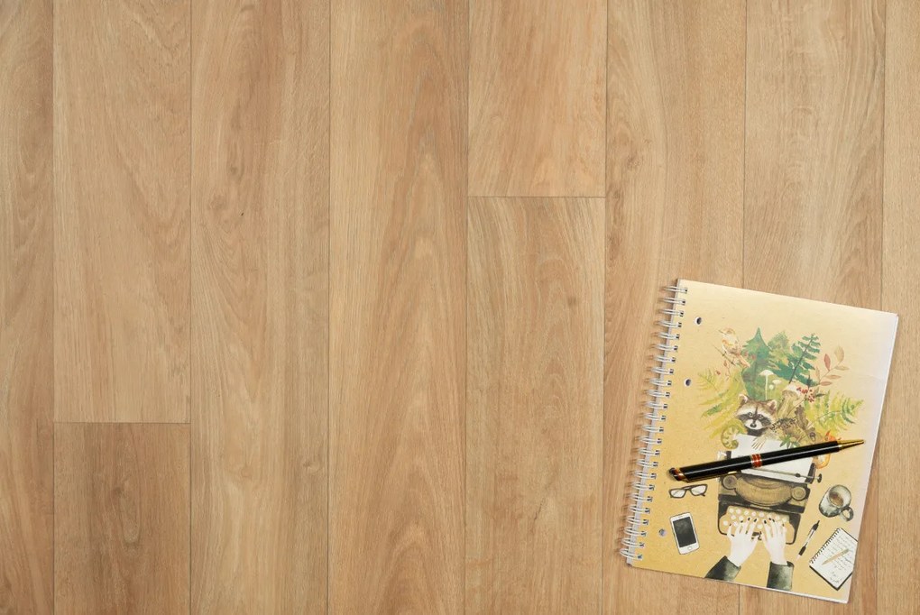 AKCIA: 335x370 cm PVC podlaha - lino AladinTex 150 French Oak grey beige, šíře, béžová, pena, detská izba, Tarkett