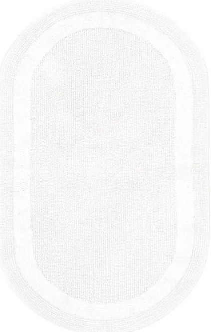 Kúpelňový koberček Keno Elips biely B01