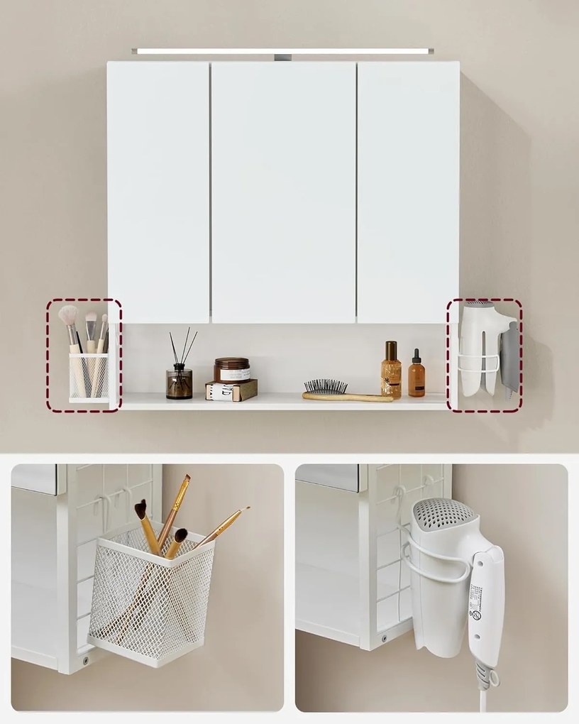 Koupelnová skříňka se zrcadlem Emoja bílá