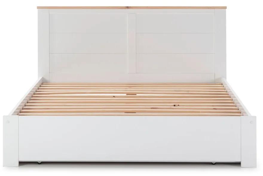 Biela dvojlôžková posteľ s roštom a úložným priestorom Marckeric Gabi, 160 x 200 cm