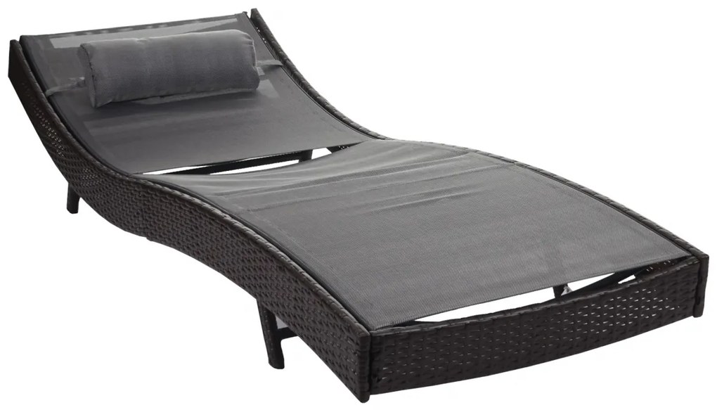 Lehátko Savannah, polyratan - melír hnedý, sivý poťah