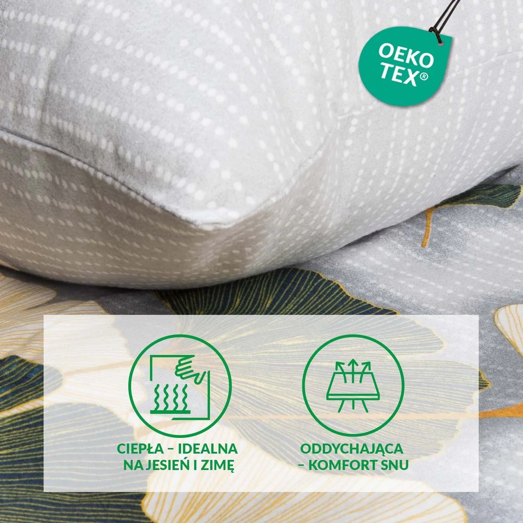 FLANELOVÉ OBLIEČKY FLANELOVE 200X220 CM, 2KS 70X80 CM LISTY