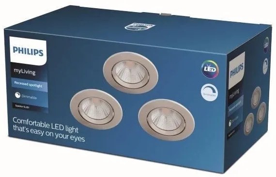 Philips - SADA 3x LED Stmievateľné podhľadové svietidlo DIVE LED/5,5W/230V 2700K
