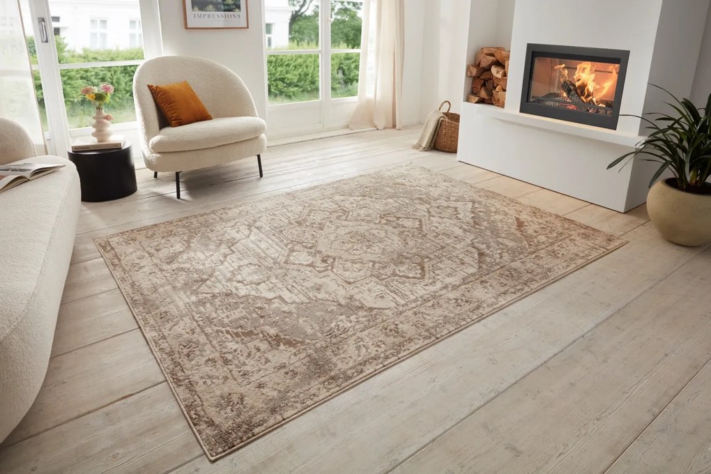 Hanse Home, Kusový koberec Terrain 105597 Sand Cream Brown, 240x340, hnedá, obývacia izba