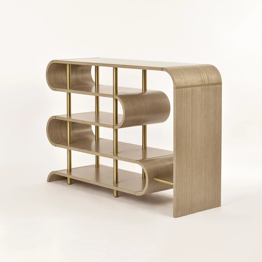 Dizajnový konzolový stolík Stilig ST962 122 cm hnedý/zlatý