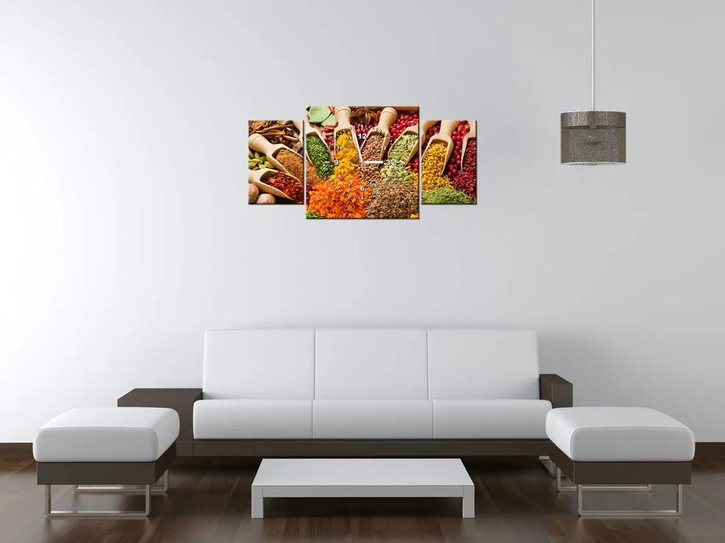 Gario Obraz s hodinami Festival korenín - 3 dielny Rozmery: 80 x 40 cm